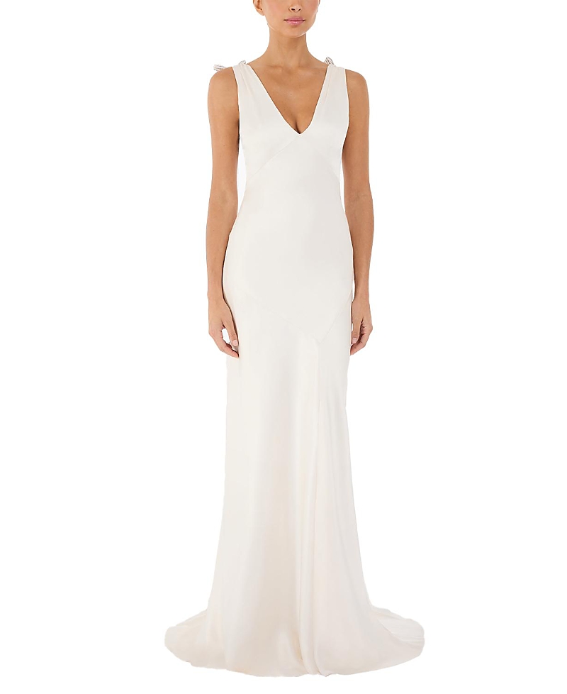Jenny Packham Collette Beaded Bow-Detail Maxi Dress
