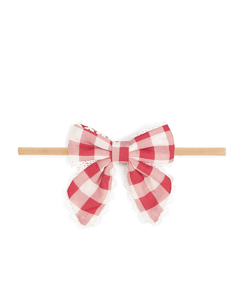 Sweet Wink Girls' Red Gingham Bow Baby Headband - Baby