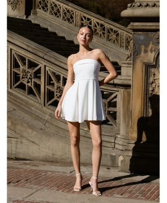 Whisper Foldover Inverted Pleat Mini Dress