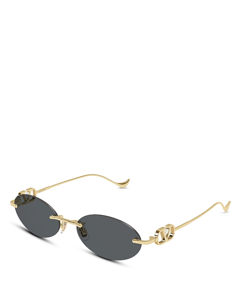 Valentino Oval Sunglasses, 53mm
