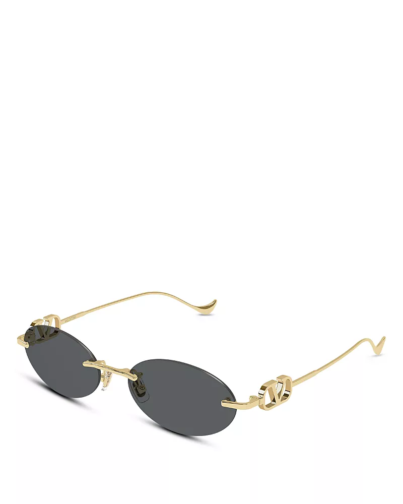 Valentino Oval Sunglasses, 53mm
