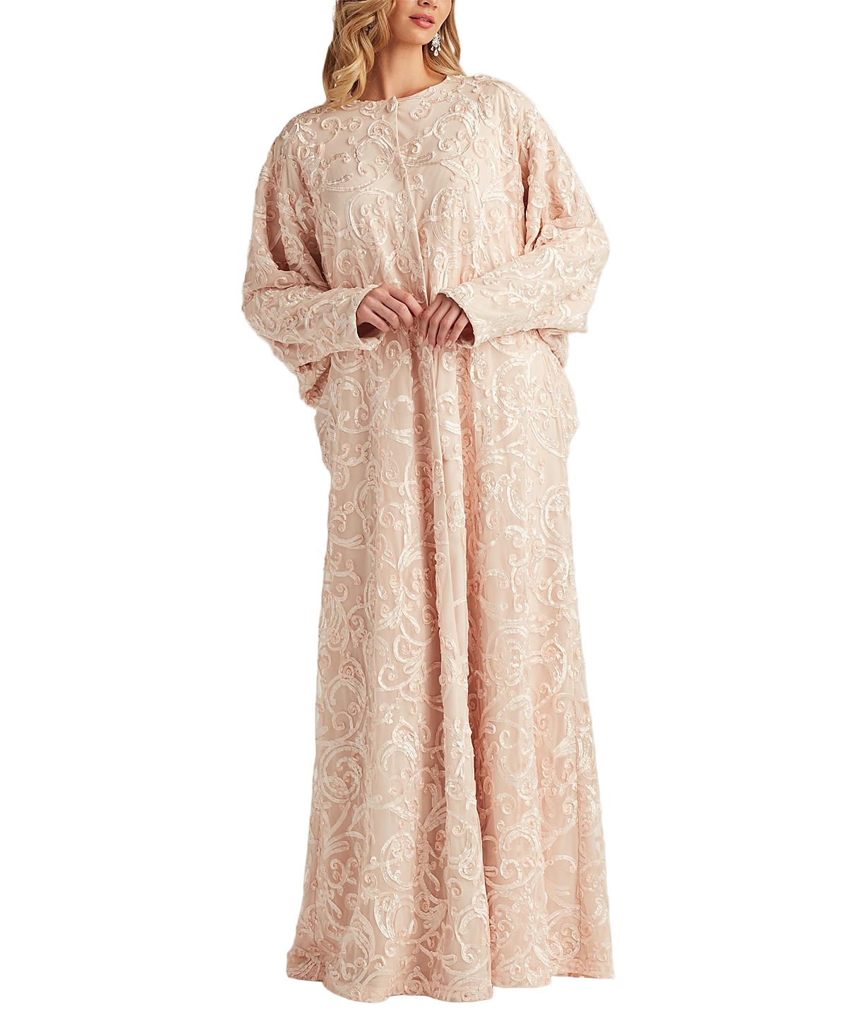 Tadashi Shoji Sonnie Sequin Lace Caftan Gown