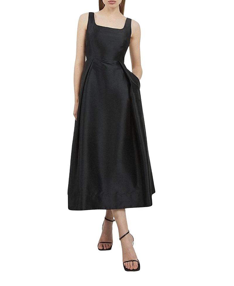 Karen Millen Taffeta Full Skirt Tailored Midi Dress