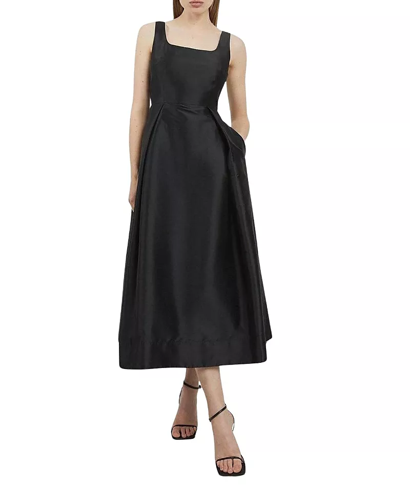 Karen Millen Taffeta Full Skirt Tailored Midi Dress