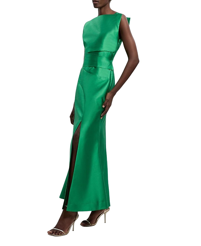 Karen Millen Satin Twill Draped Maxi Dress