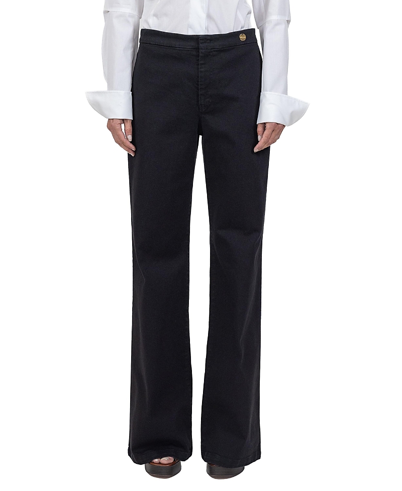 Callas Milano Jane High Waist Flare Twill Jeans in Black