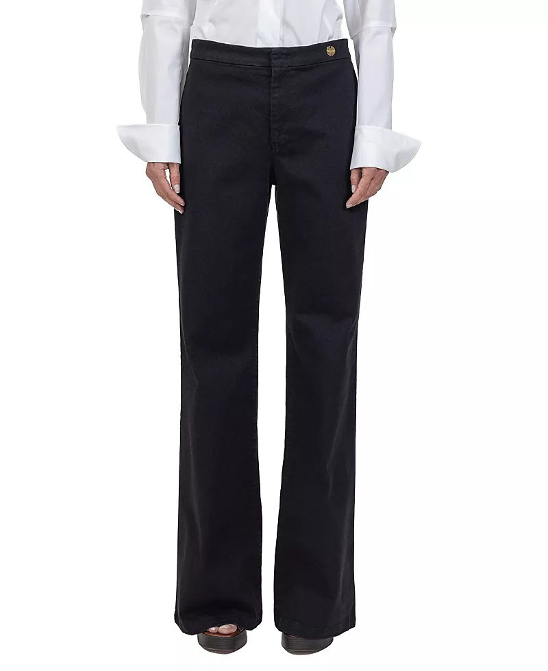 Callas Milano Jane High Waist Flare Twill Jeans in Black