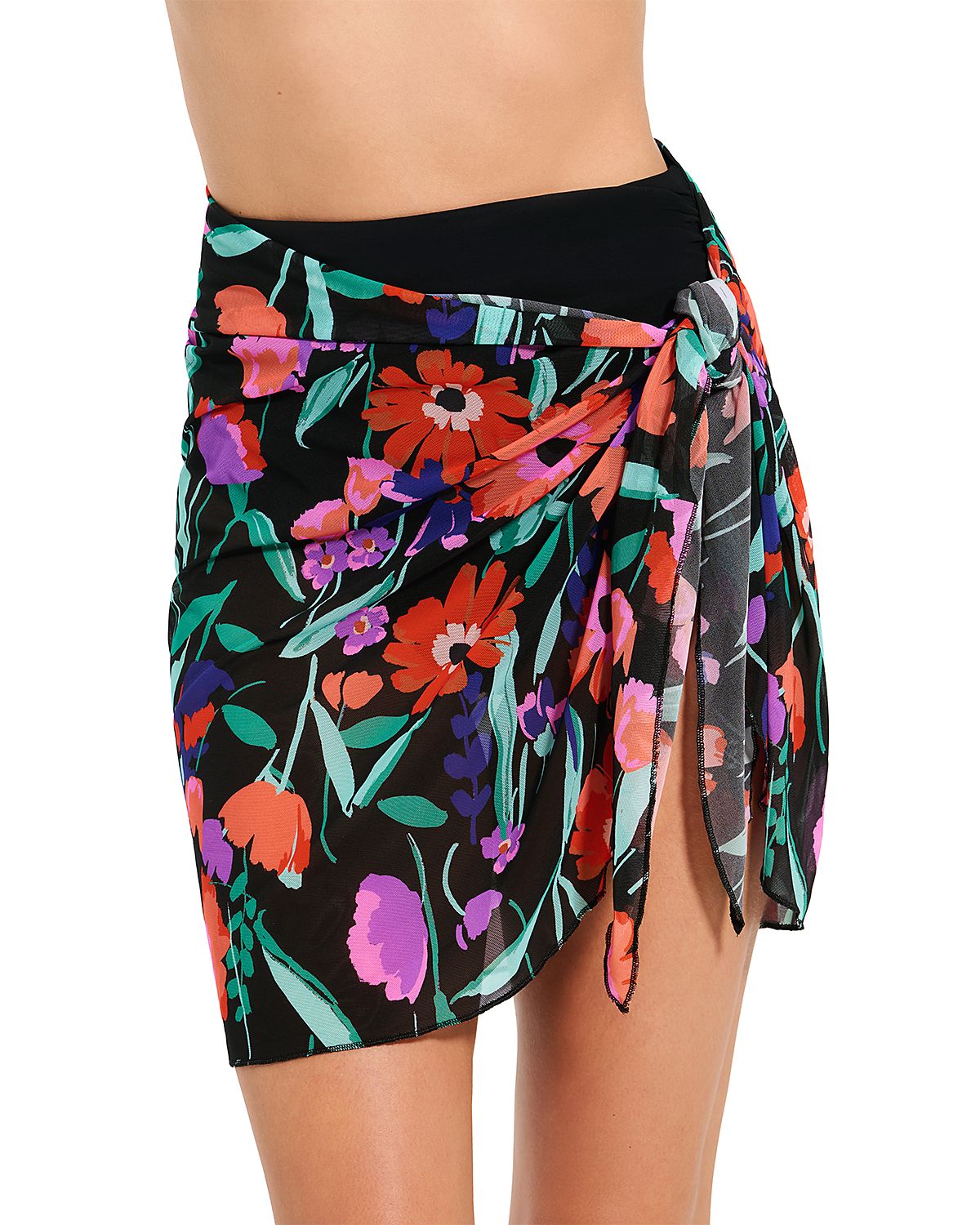 Profile by Gottex Sarong Wrap Mesh Skirt Swim Cover-Up