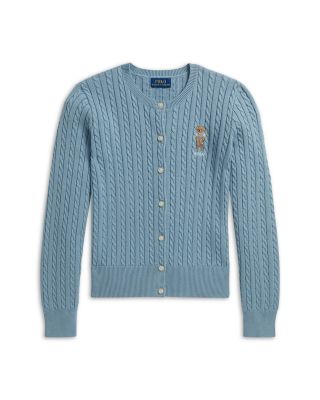 Girls' Polo Bear Mini Cable Cotton Cardigan - Little Kid, Big Kid