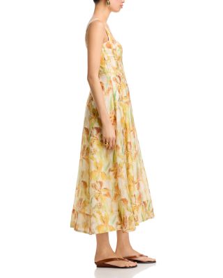 dress to undress fashion Pastel Pink Denim Retro Midi Dress MATISSA main image 1