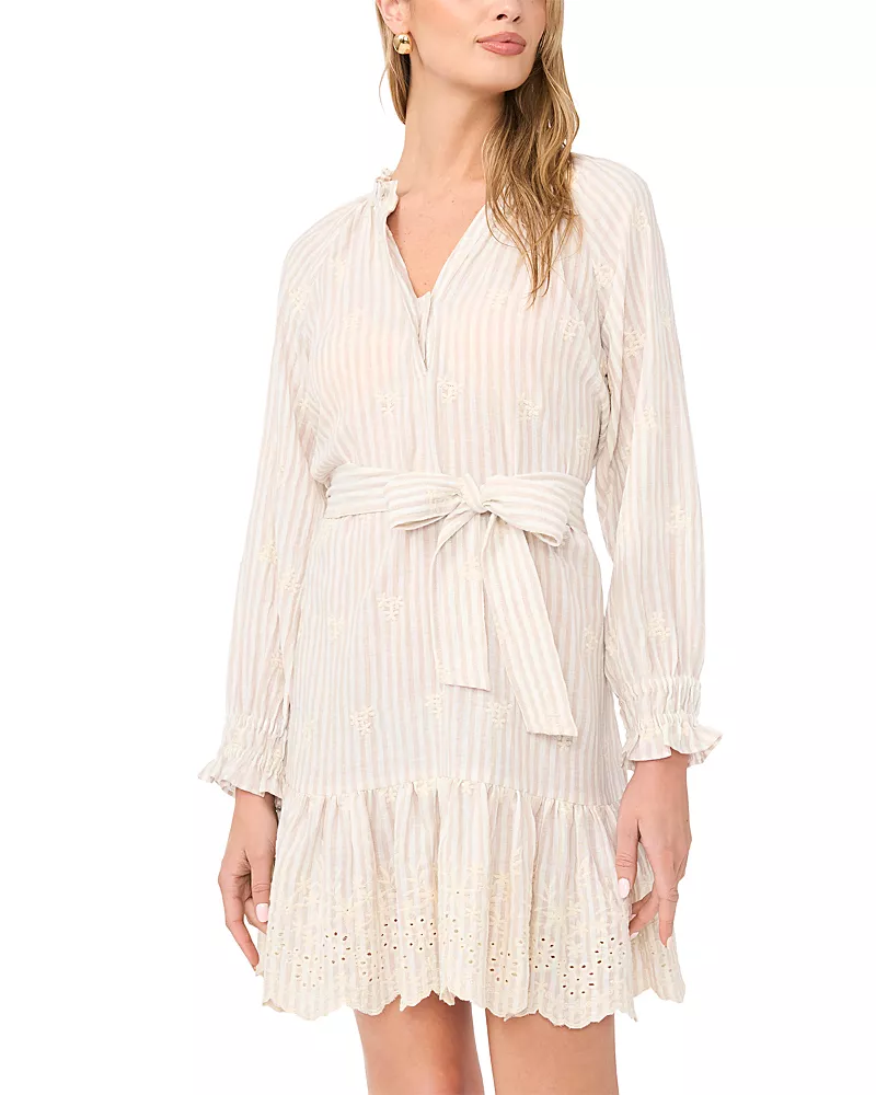 Vince Camuto Ruffled Puffed Sleeve Mini Dress