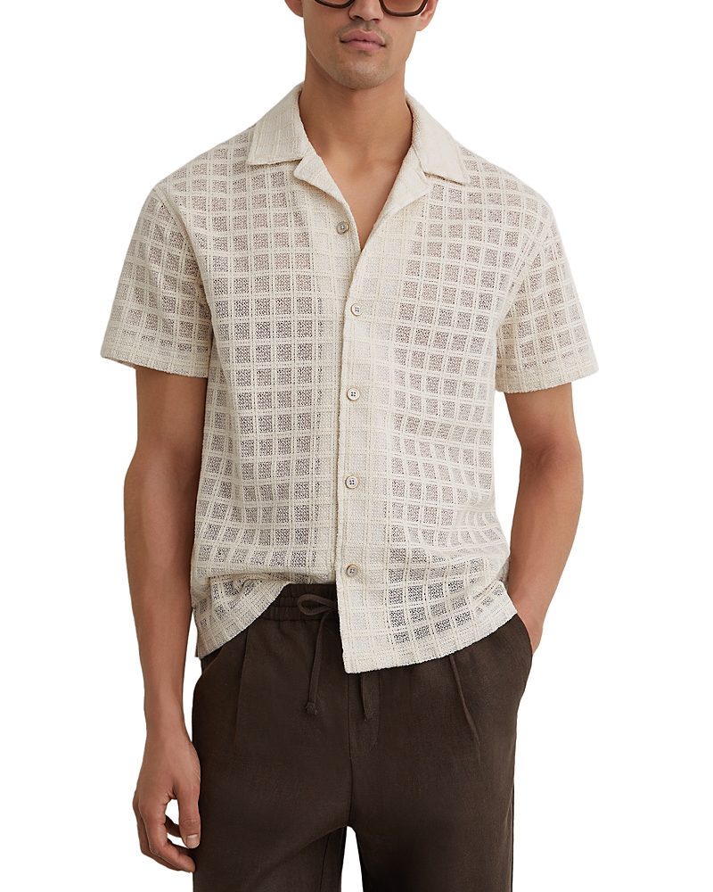 Reiss Relaxed Fit Crochet Tile Shirt