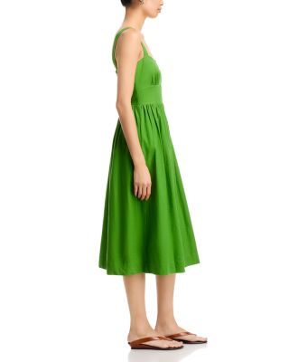 Aspen Linen Sweetheart Midi Dress