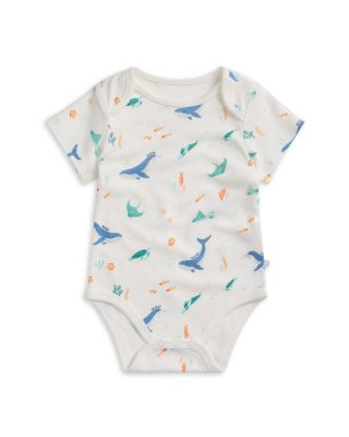 Unisex Whale Short Sleeved Bodysuit - Baby