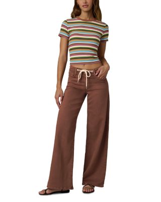 The Lou Lou Drawstring Ankle Jeans in Chocolate - thumbnail 2
