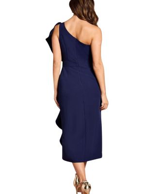 One Shoulder Pencil Midi Dress