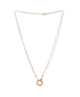  2 Diamonds Love Pendant Necklace 18K Rose Gold and Diamonds, 16"