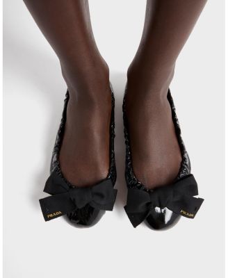 Women's Patent Leather Ballerinas with Bow