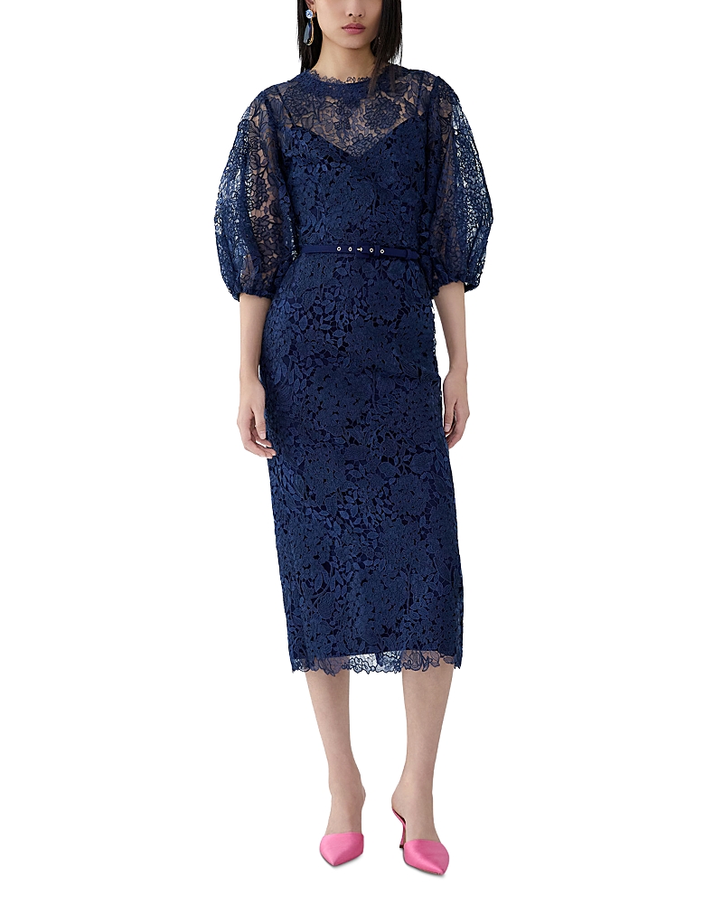 Carolina Herrera Balloon Sleeve Midi Dress