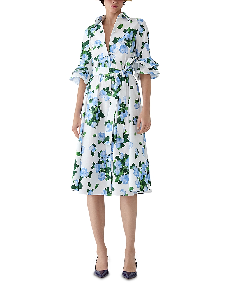 Carolina Herrera Tiered Ruffle Sleeve Dress