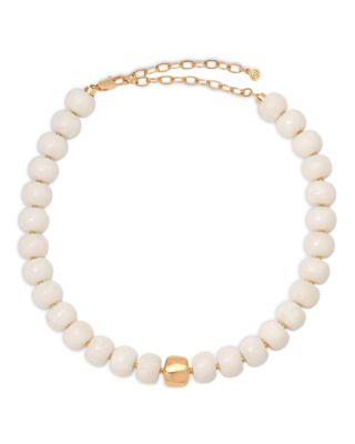 Power Bead Stone Statement Necklace, 15-20"