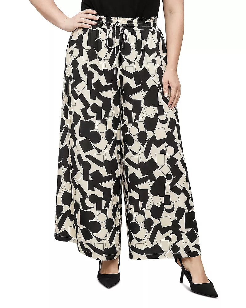 standards & practices Plus Abstract Print Wide Leg Palazzo Pants