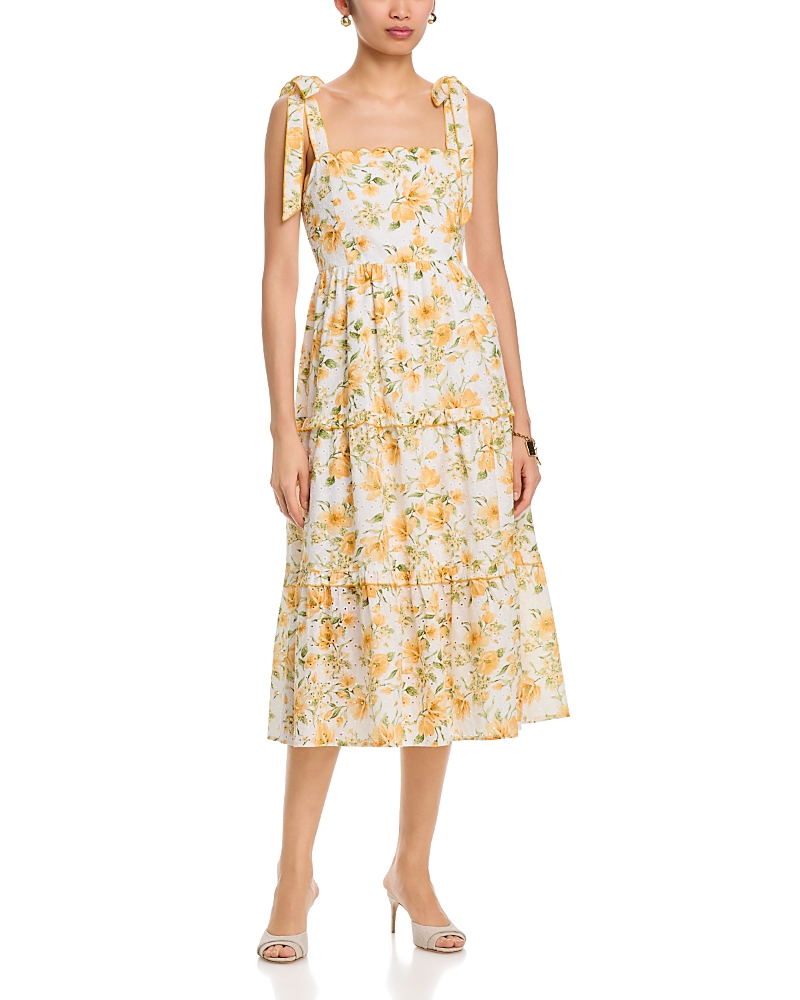 Moon River Tie Strap Midi Dress