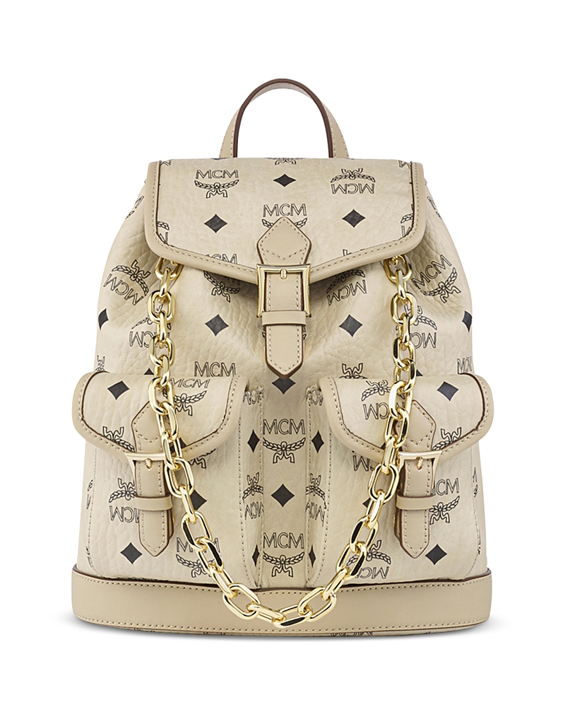 Mcm Aren Mini Visetos Leather Backpack