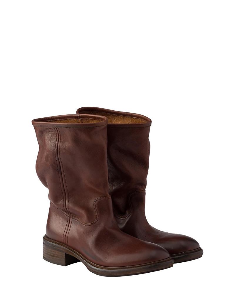 Prada Women's Vintage-Effect Leather Boots