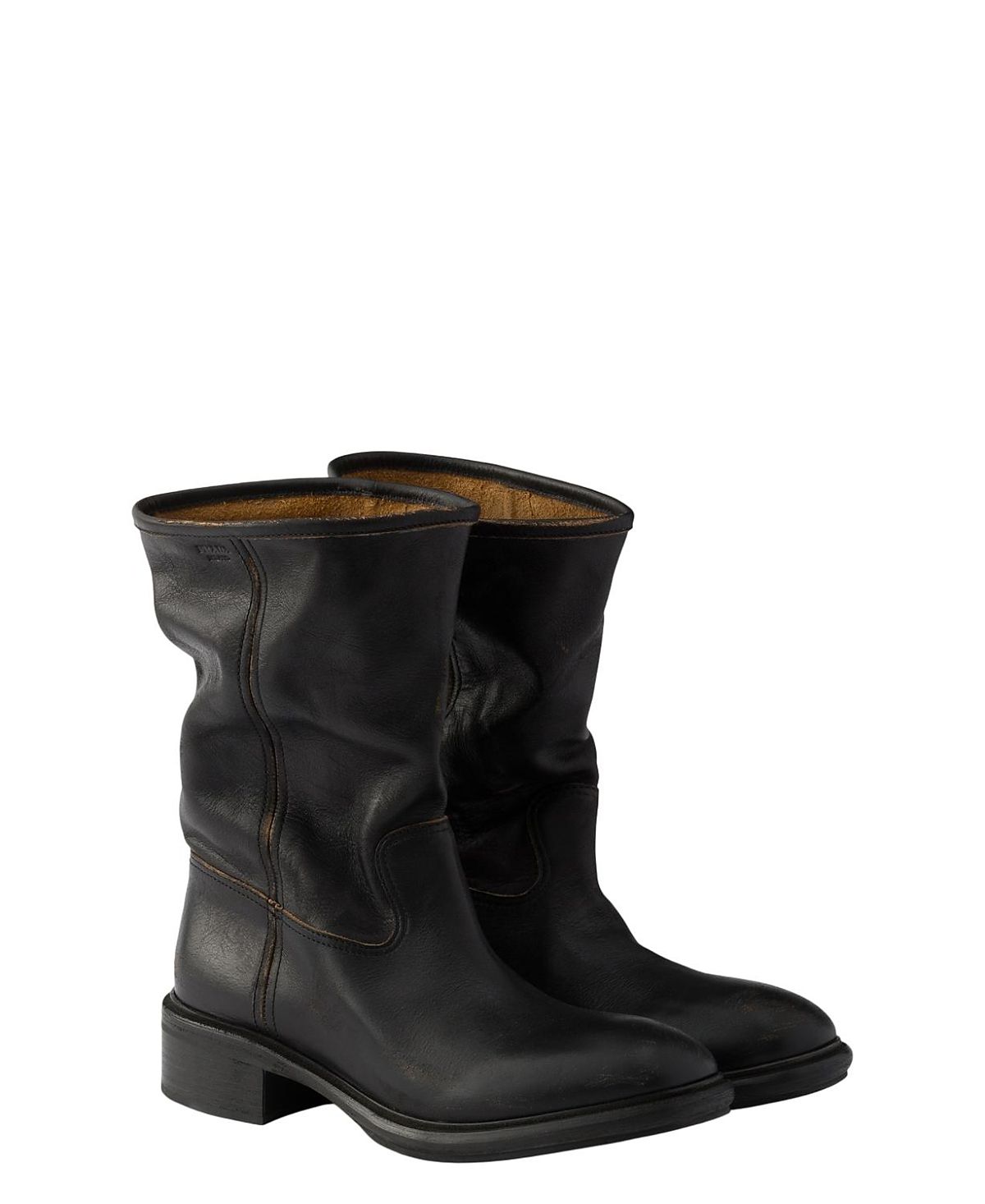 Prada Women's Vintage-Effect Leather Boots