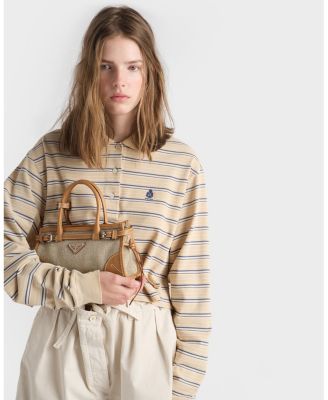 Bonnie Small Linen And Leather Handbag