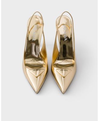  Women's Metallic Leather Slingback Pumps