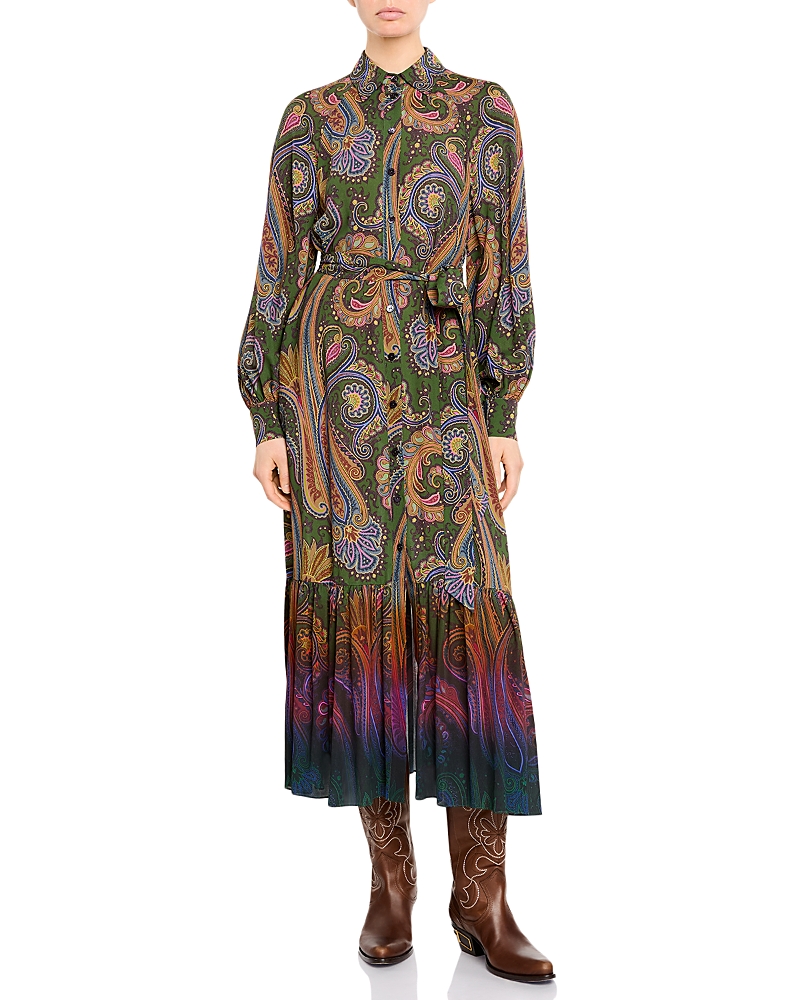 Etro Paisley Long Sleeve Midi Shirtdress