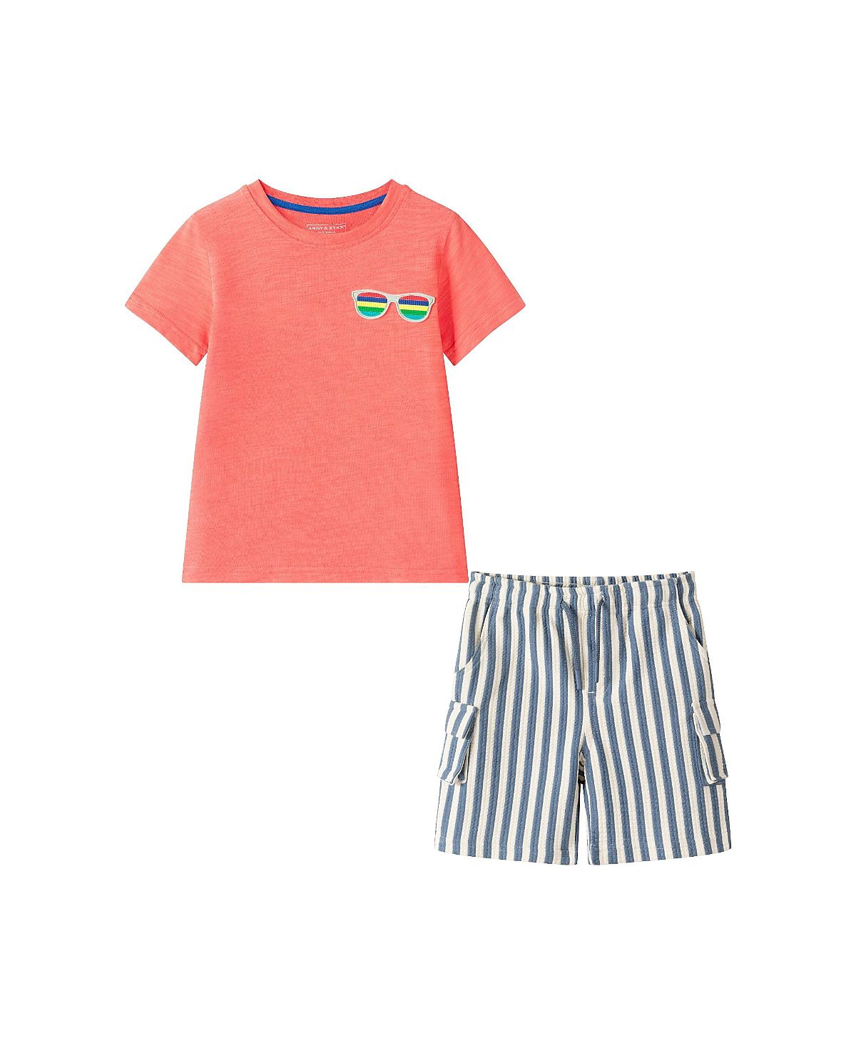 Andy & Evan Boys' Short Sleeve Tee & Quilted Short Set - Little Kid