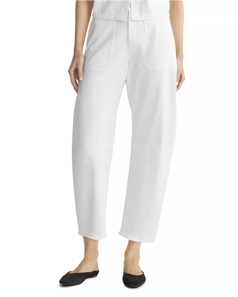 DL1961 Bilie Easy Barrel Leg High Rise Jeans in White