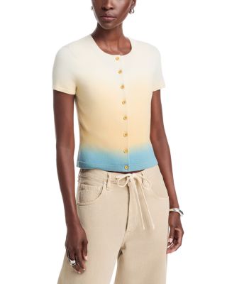 Ombr&eacute; Knit Short Sleeve Cardigan