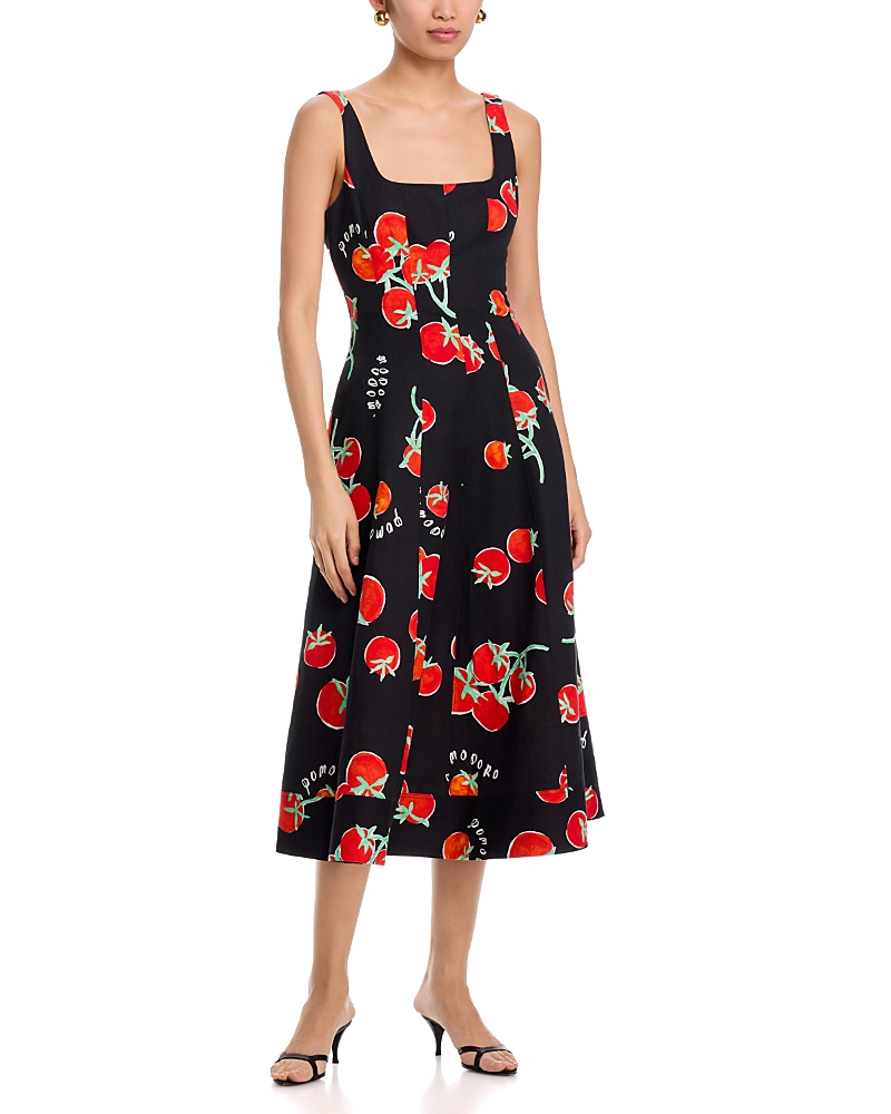 Milly Nia Printed Midi Dress