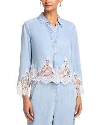 Eli Lace Combo Denim Shirt