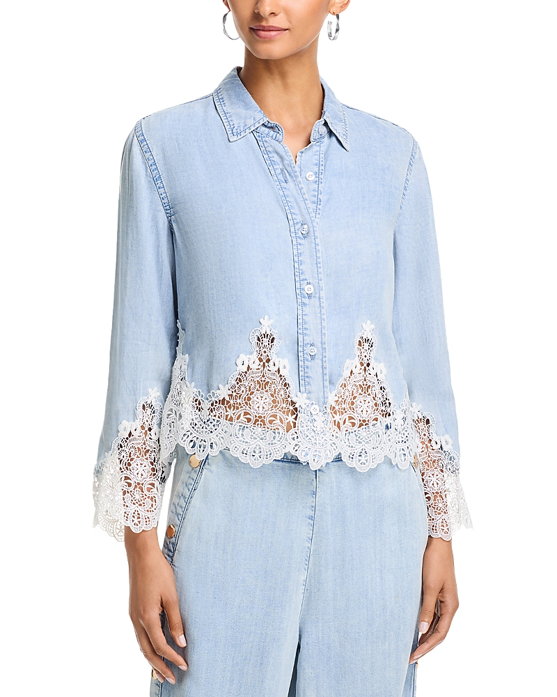 Generation Love Eli Lace Combo Denim Shirt
