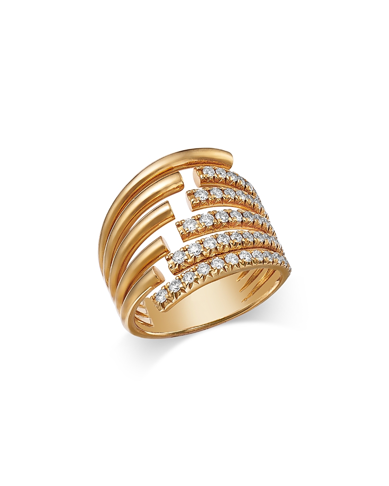 Bloomingdale's Fine Collection Diamond Multirow Statement Ring in 14K Yellow Gold, 0.85 tcw