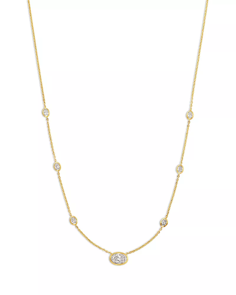Bloomingdale's Fine Collection Luxe Collection Certified Lab Grown Diamond Station Necklace in 14K Yellow Gold, 1.75 tcw