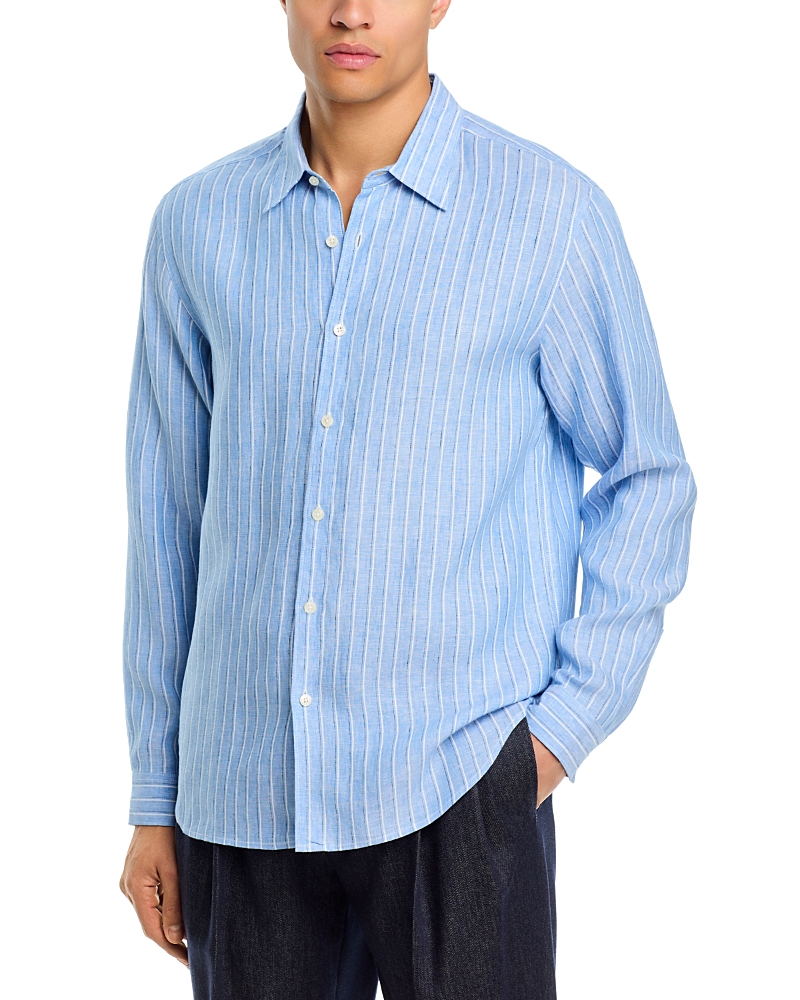 Theory Irving Stripe Linen Shirt
