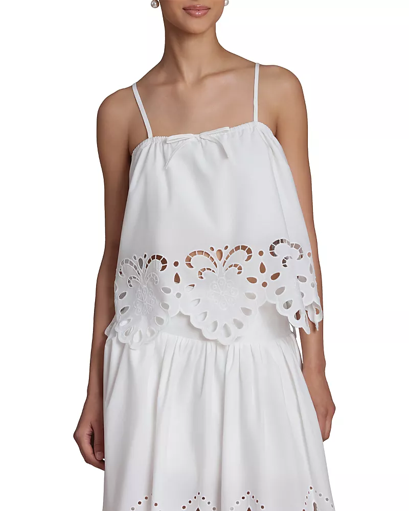 Avec Les Filles Eyelet Embroidered Bandeau Top
