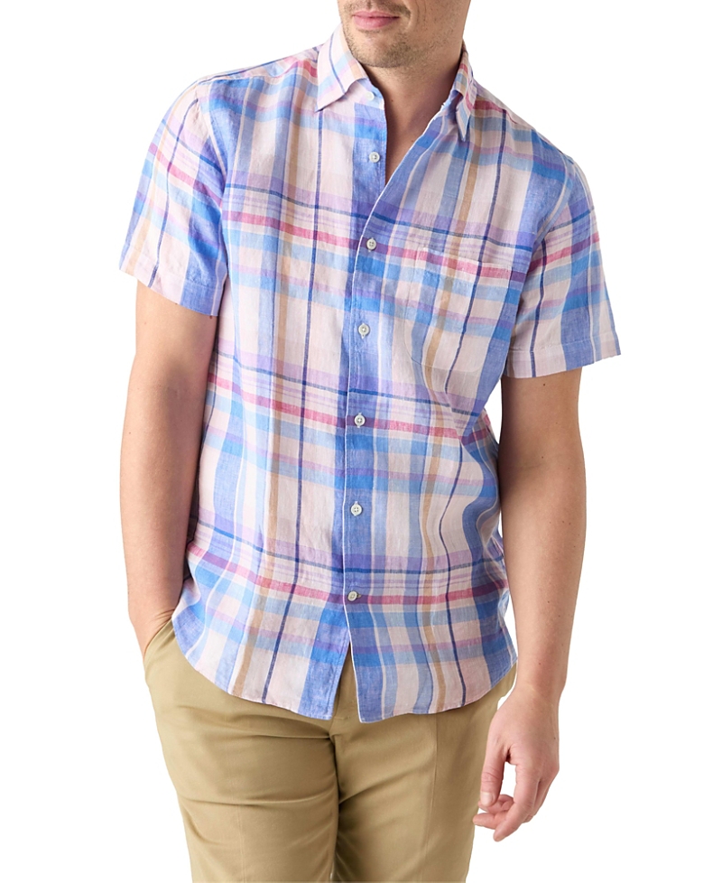 Robert Talbott Morgan Plaid Linen Short Sleeve Shirt