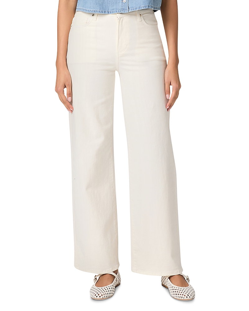 Paige Anessa High Rise Wide Leg Jeans in Champagne Ecru