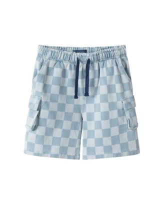 Boys' Checkered Knit Denim Shorts - Little Kid