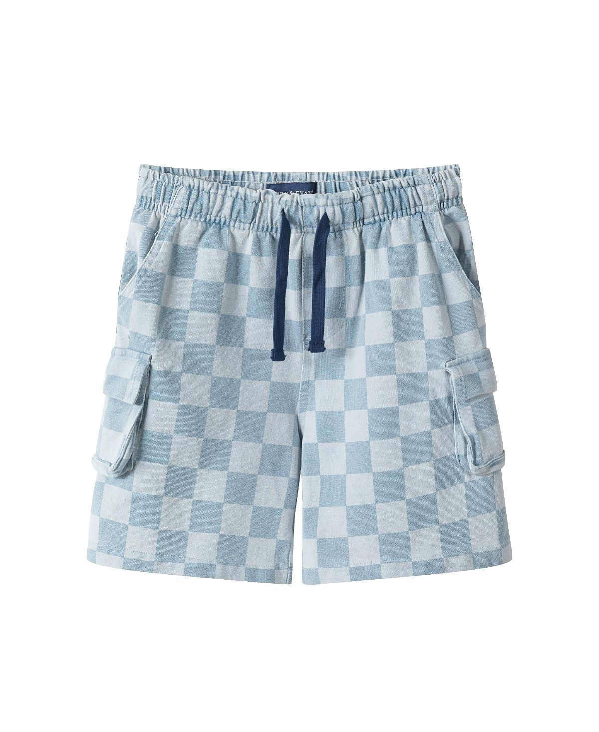 Andy & Evan Boys' Checkered Knit Denim Shorts - Little Kid