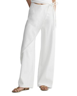 Zoie Aura Wrap Front Relaxed Jeans in White Aura