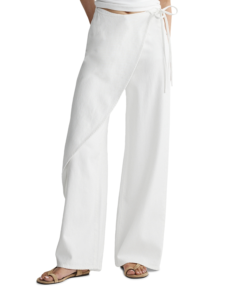 DL1961 Zoie Aura Wrap Front Relaxed Jeans in White Aura