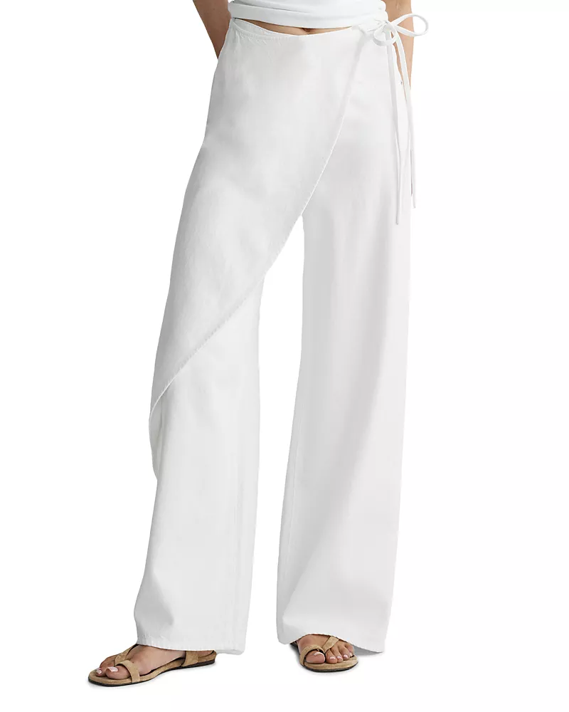 DL1961 Zoie Aura Wrap Front Relaxed Jeans in White Aura